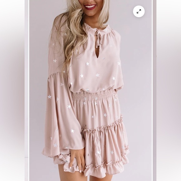 BUDDY LOVE 
STAR OF THE SHOW RUFFLE DRESS IN ROSE QUARTZ - Picture 6 of 12